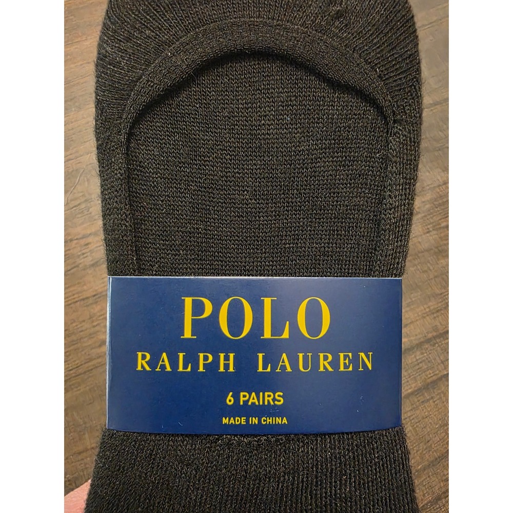 Polo Ralph Lauren Womens 6 Pair No Show Liner Socks Black White Pony 4-10.5 - Picture 3 of 7